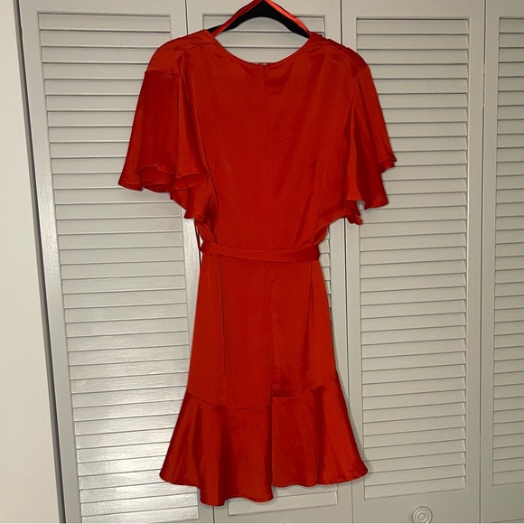 Selfie Leslie Vibrant Red Silky Mini Dress - Picture 2 of 6